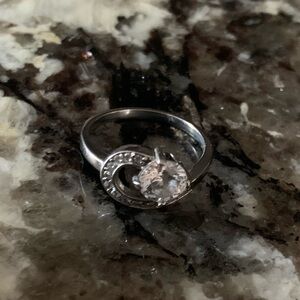 Stainless Steel CZ Ring, Approx. Size 8